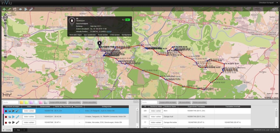 Routenverfolgung per GPS via Internet