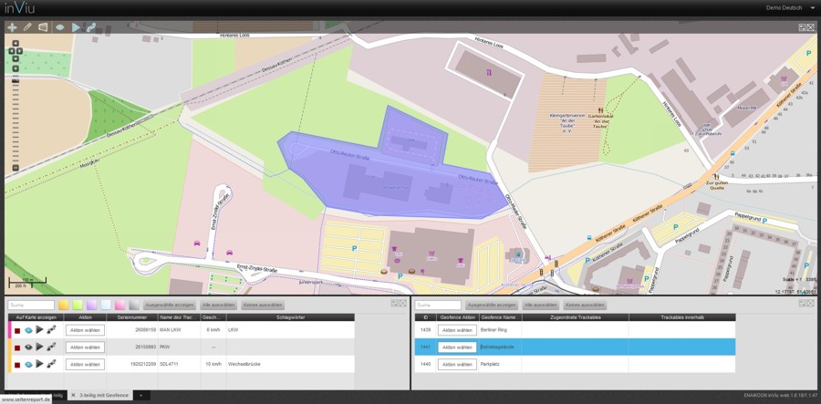 Geofence Alarm für Fahrzeug und KFZ bei Verlassen eines Areal, Gebiet oder Sektor